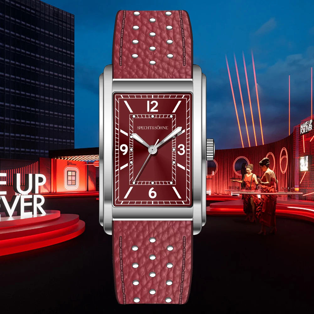 New Specht & Söhne Fashion Couple Watches VH31 Quartz Watches Casual Retro Clocks Sapphire Crystal Leather Strap Wristwatch