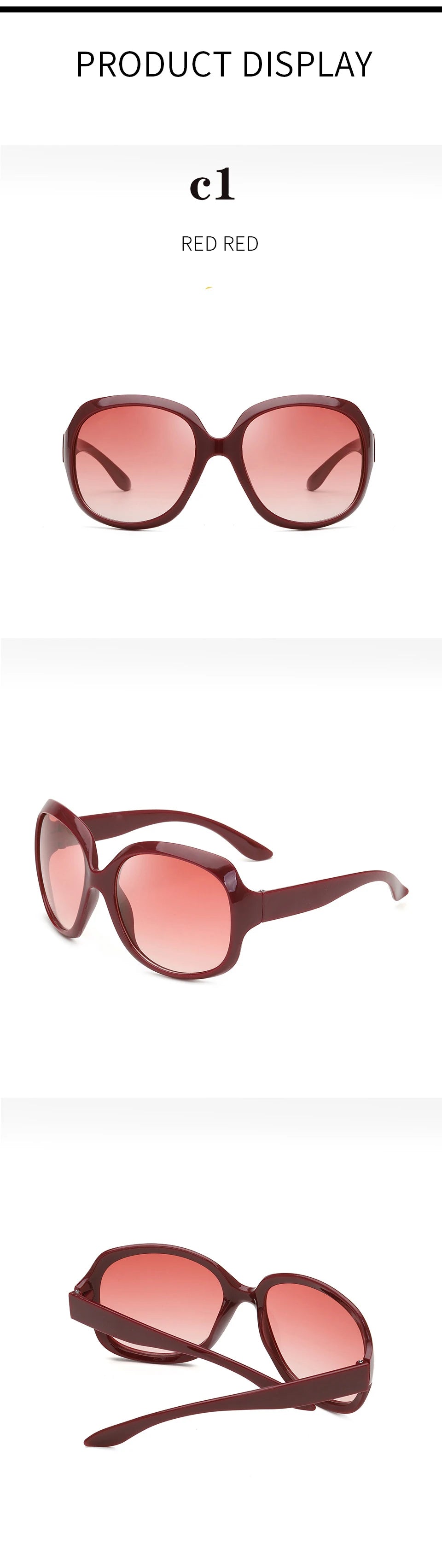 Oversized  Sunglasses Women Luxury Brand Designers Oval Sun Glasses Vintage Black Shades UV400 zonnebril dames
