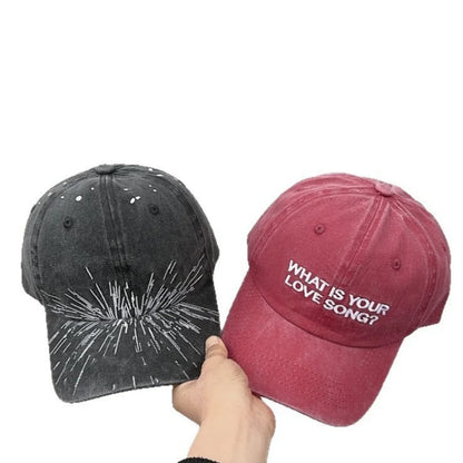 Korean Kpop What Is Your Love Song Same Knitted Embroidery Cap World Tour Concert Cap Fashion Women Men Outdoor Baseball Caps