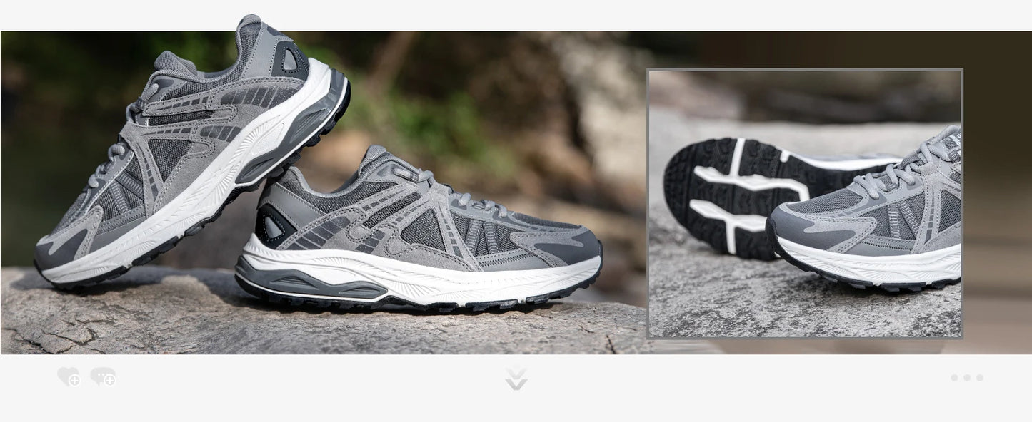 Baasploa New Men Running Shoes Outdoor Casual Lightweight Breathable Sneakers Male Cushioning Non-Slip Vintage Sports Shoes