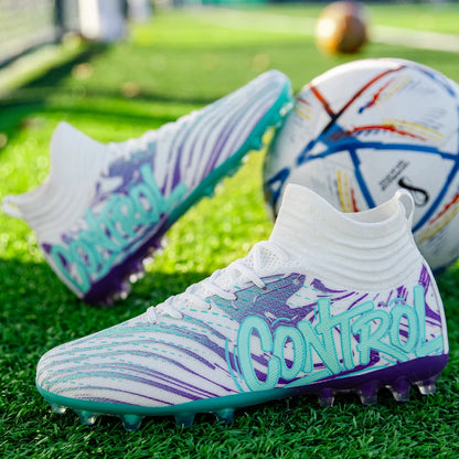 New Men Football Boots Cleats Sneakers High-top High-quality Soccer Shoes Non-Slip Futsal Grass Match Indoor Hot-selling FG/TF