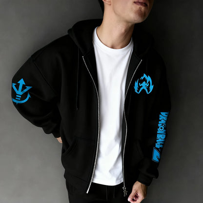 Sudadera con capucha y cremallera versátil de Dragon Ball Anime Y2K para hombre, otoño/invierno, nuevo diseño con estampado de Gogeta, estilo americano informal, holgada, para padres e hijos