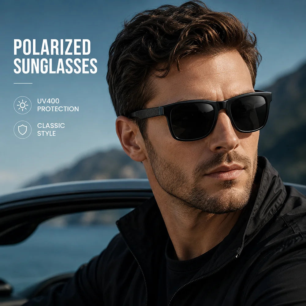 Polarized Sunglasses Men WomenMatte Frame UV400 Protection RetroVintage Square Sun Glasses Driving Fishing Outdoor Sports Unisex