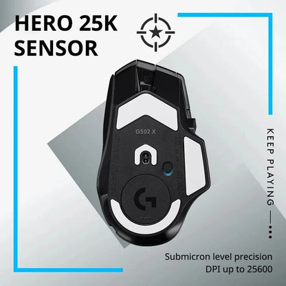 Logitech G502 X Lightspeed Wireless Gaming Mouse LIGHTFORCE hybrid optical-mechanical switches HERO 25K gaming sensor compat New