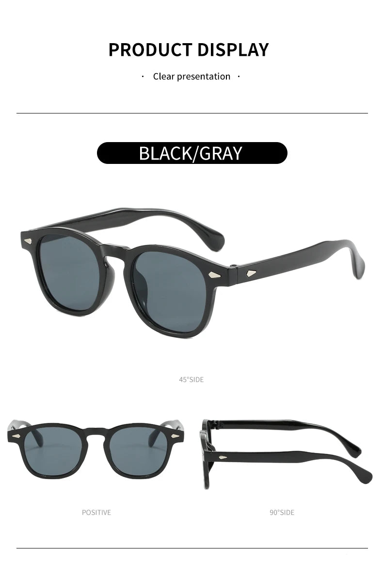 Vintage Oval Classic 4 Small Ding Stylish Decorative Sunglasses for Men and Women