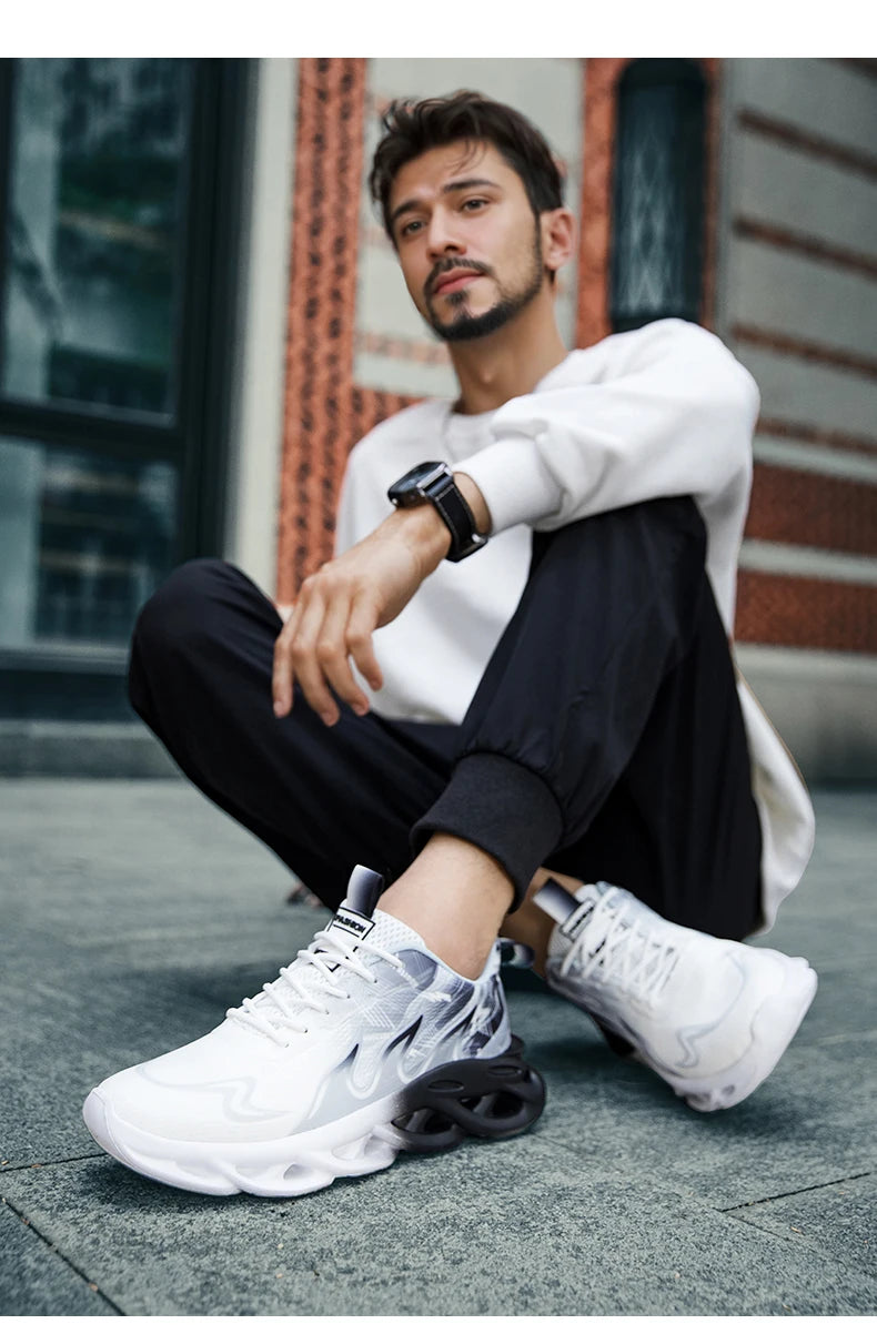 Men Running Shoes Breathable Mesh Sports Shoes Cushion Casual Sneakers Lightweight Comfortable Tennis Shoes Athletic Footwear