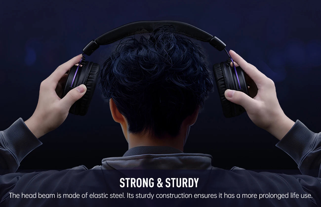 Oneodio EKSA E900 WT 2.4G Wireless Gaming Headset Tri-Mode Over Ear Bluetooth Headphones Gamer With Mic RGB For PC PS4 PS5 80Hr