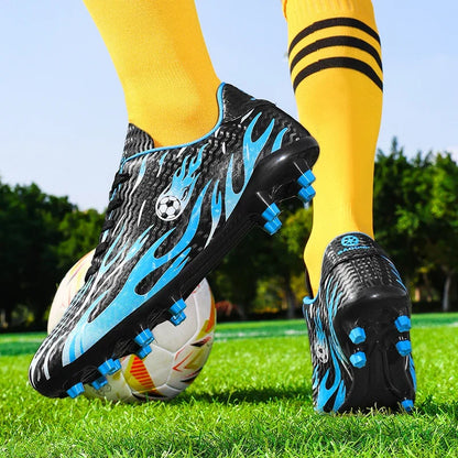 Chaussures de football professionnelles pour hommes, chaussures de sport pour jeunes, avec soutien de la cheville, crampons pour le football, chaussures de sport pour matchs en extérieur et entraînements, antidérapantes et