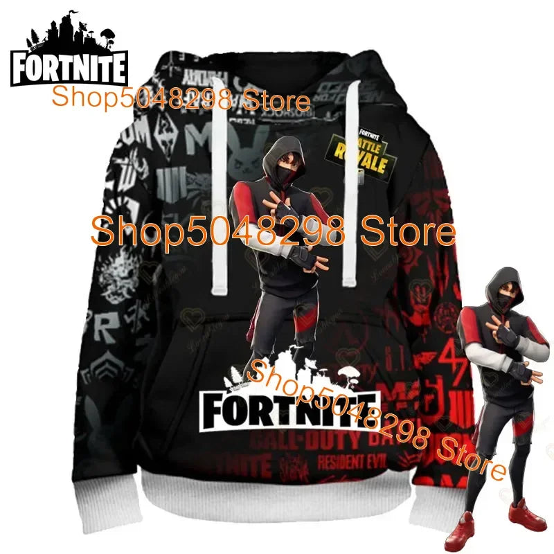 Męskie i damskie bluzy z kapturem z nadrukiem 3D Battle Royale z motywem Fortnite Victory – bluzy z kapturem dla chłopców i dziewcząt w stylu streetwear