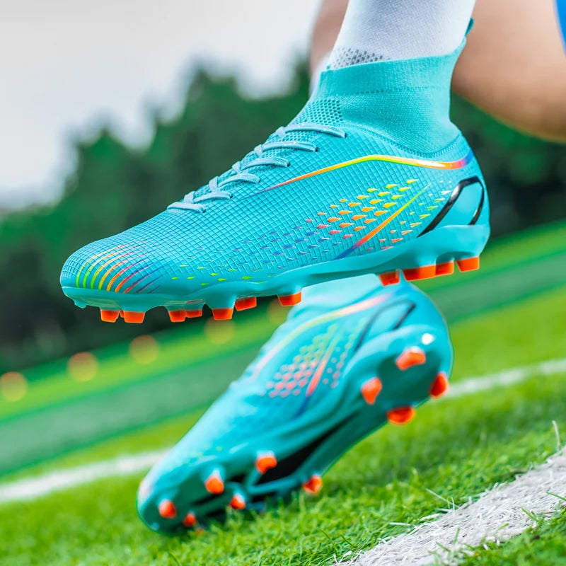 Herren-Fußballschuhe Herren-Rasen-Fußballschuhe, atmungsaktiv, weich, Outdoor-Fußballschuhe, Stollen, lange Spikes, bequeme Trainings- und Sportschuhe für Herren