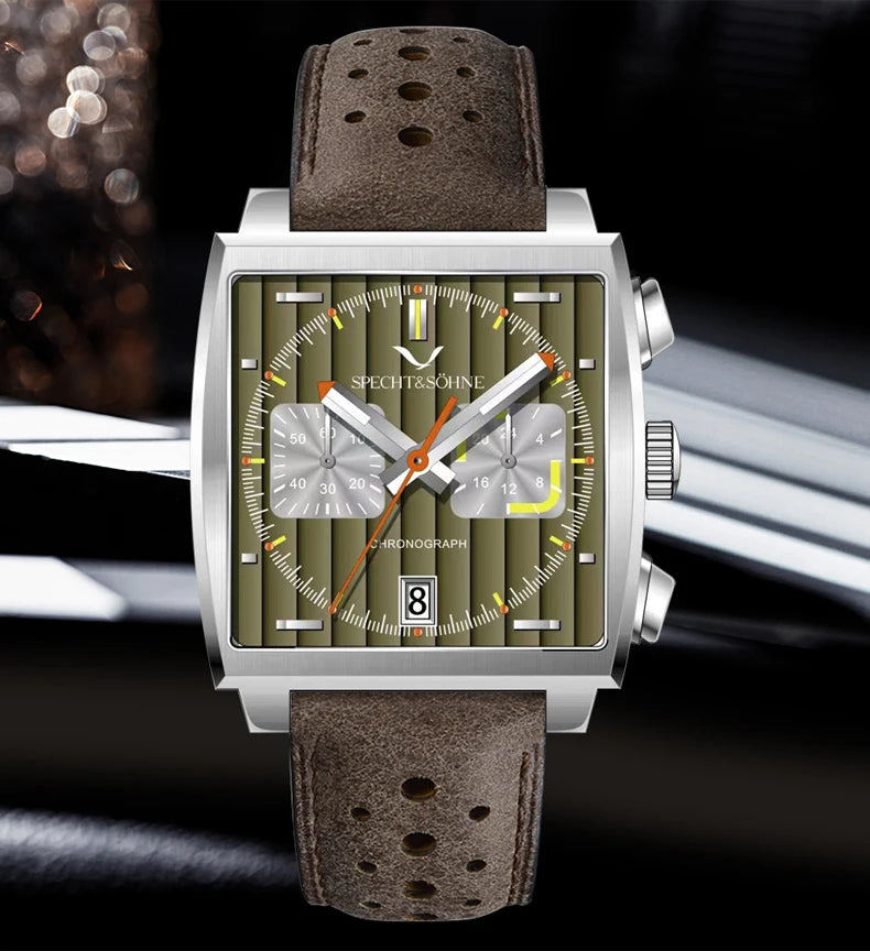 Relojes Hombre Specht & Söhne New Hot Watches Men Luxury Brand Male Japan VK64 Chronograph Trendy Sport Wristatch Waterproof