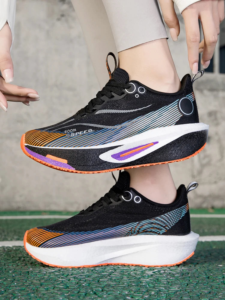 Men's Running Shoes Carbon Plate Professional Running Shoes Breathable Non-slip Cushioning Women's Casual Running Sports Shoes