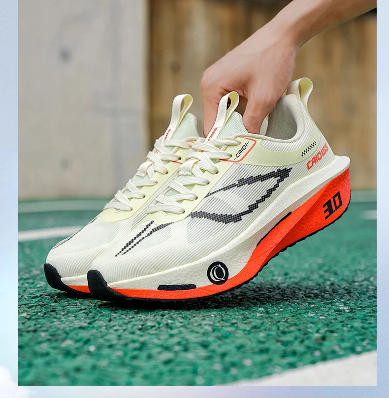 Buty do biegania z karbonową płytką do maratonu, męskie, sportowe, specjalistyczne, oddychające, lekkie, damskie, wygodne sneakersy sportowe outdoorowe