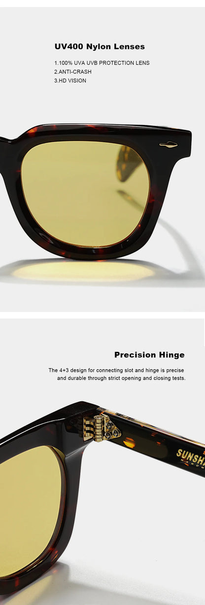 Luxury Brand Designer Classic Acetate Tortoise High Quality Sunglasses Man Retro Eyewear Fashion Men Outdoor Eyeglasses 148mm