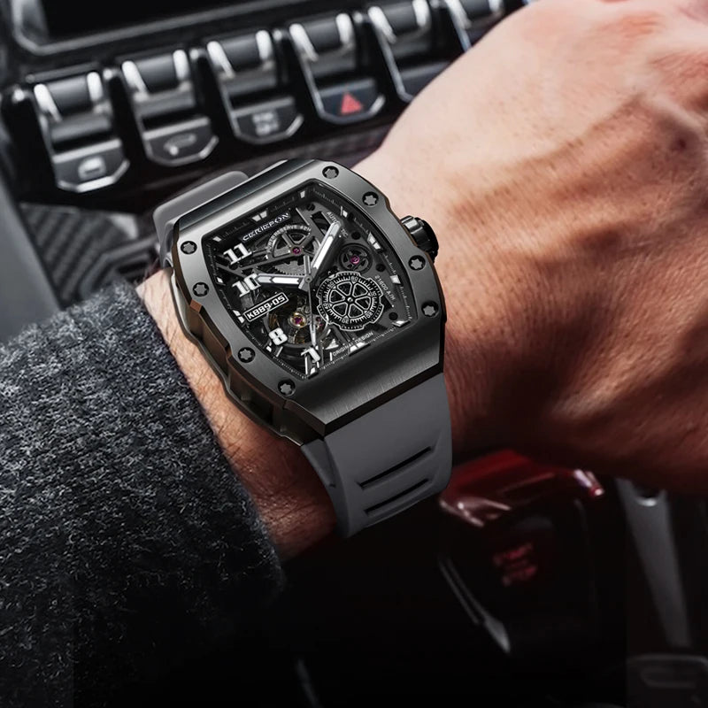 New Fashion Men Mechanical Automatic Wristwatch Pagani Design Richard Similar Hand Silicone Band Sport Watches Relogio Masculino