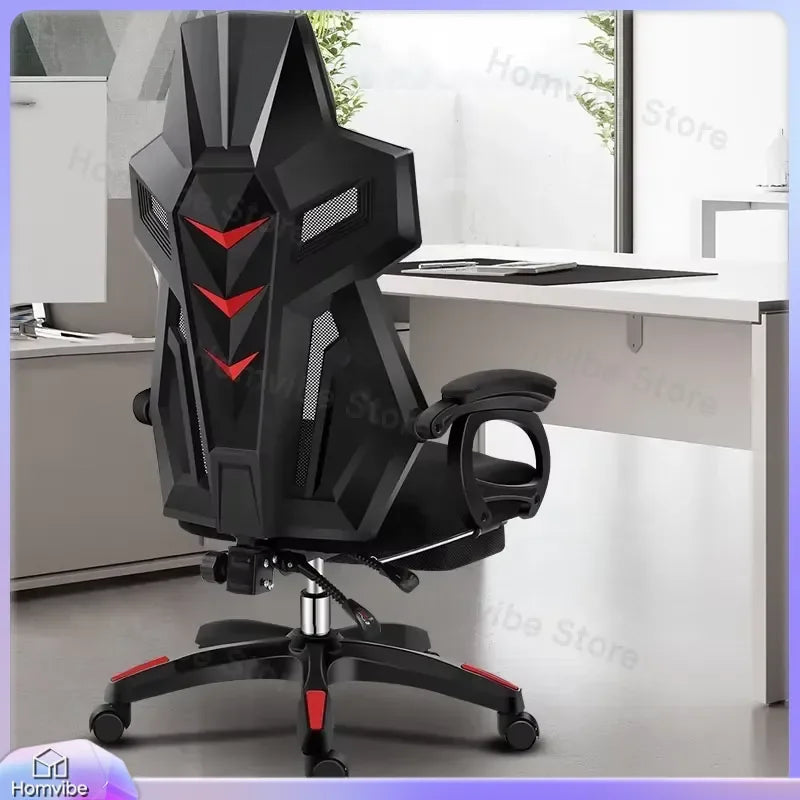 Chaise de jeu ergonomique avec support lombaire, réglable en hauteur, 360° °   Chaise de bureau pivotante en cuir PU pour ordinateur, idéale pour la maison et le bureau, style racing