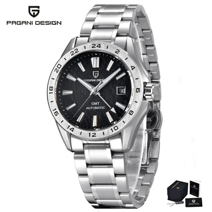 PAGANI DESIGN New GMT Mens Mechanical Watches 100M Waterproof Clock Sapphire Glass Automatic Men Watch PD-1792 Relogio Masculino