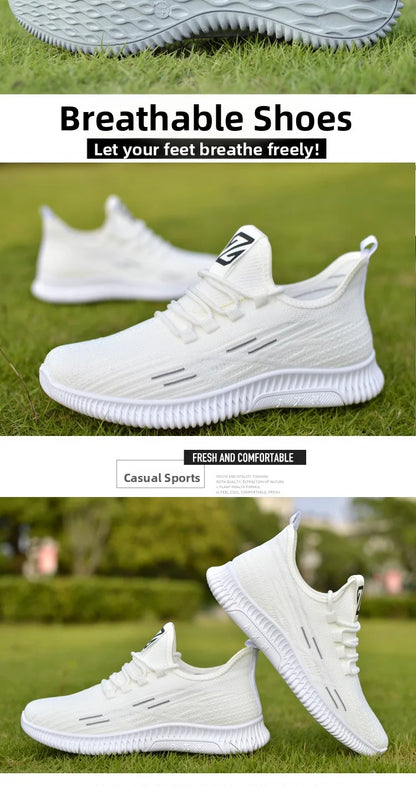 New Summer Men's Shoe Versatile Coconut Shoe Breathable Thin Mesh Casual Slip-On Sports Shoe Comfortable Low Cut round Toe