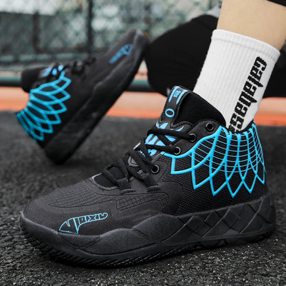 Mládežnické basketbalové boty pro skutečný boj, outdoorové, pohodlné, s odpružením, odolné proti opotřebení, módní, prodyšné