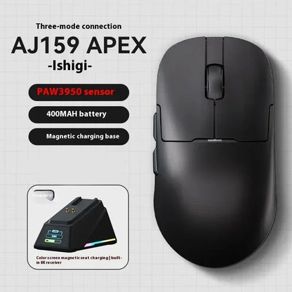 AJAZZ AJ159 APEX Maus Tri-Mode Wireless 8K PAW3950 Sensor Low Latency Gaming-Maus mit Ladestation, anpassbar, leicht, für PC-Gamer