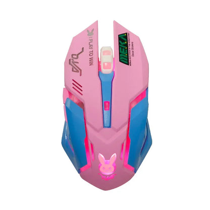 Wireless Mouse New Overwatch Pioneer LUNA Game Wireless Mute Charging Mouse Colorful Wireless Optical Mouse Purple