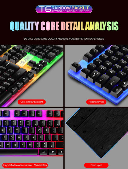 Tastiera gaming RGB cablata USB a 104 tasti, cavo da 1.3M, tastiera a membrana con sensazione meccanica per PC, laptop, Windows e IOS