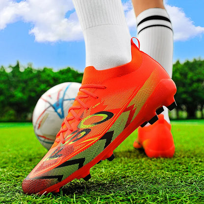 Nouvelles chaussures de football pour hommes FG, chaussures de football ultralégères, chaussures d'entraînement en plein air, chaussures de match de football, crampons longs antidérapants, livraison directe