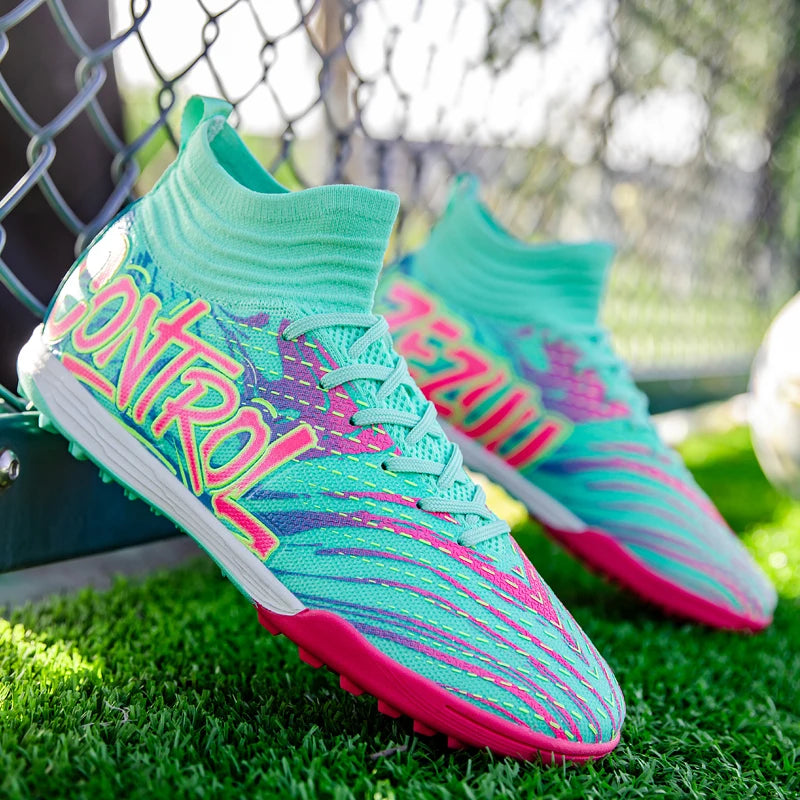 New Men Football Boots Cleats Sneakers High-top High-quality Soccer Shoes Non-Slip Futsal Grass Match Indoor Hot-selling FG/TF