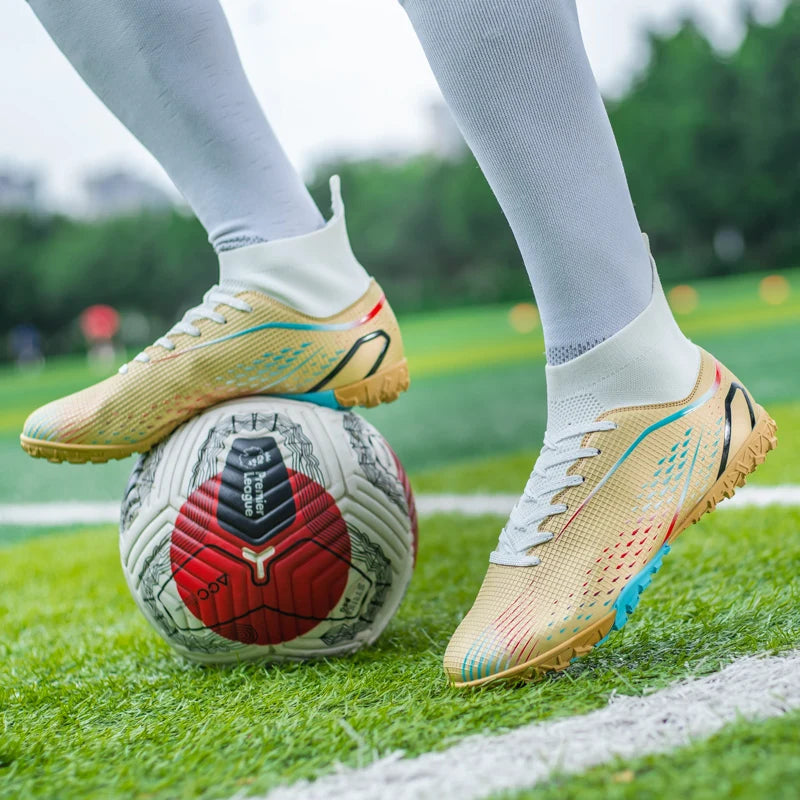 Herren-Fußballschuhe Herren-Rasen-Fußballschuhe, atmungsaktiv, weich, Outdoor-Fußballschuhe, Stollen, lange Spikes, bequeme Trainings- und Sportschuhe für Herren