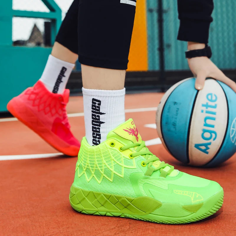 Mládežnické basketbalové boty pro skutečný boj, outdoorové, pohodlné, s odpružením, odolné proti opotřebení, módní, prodyšné