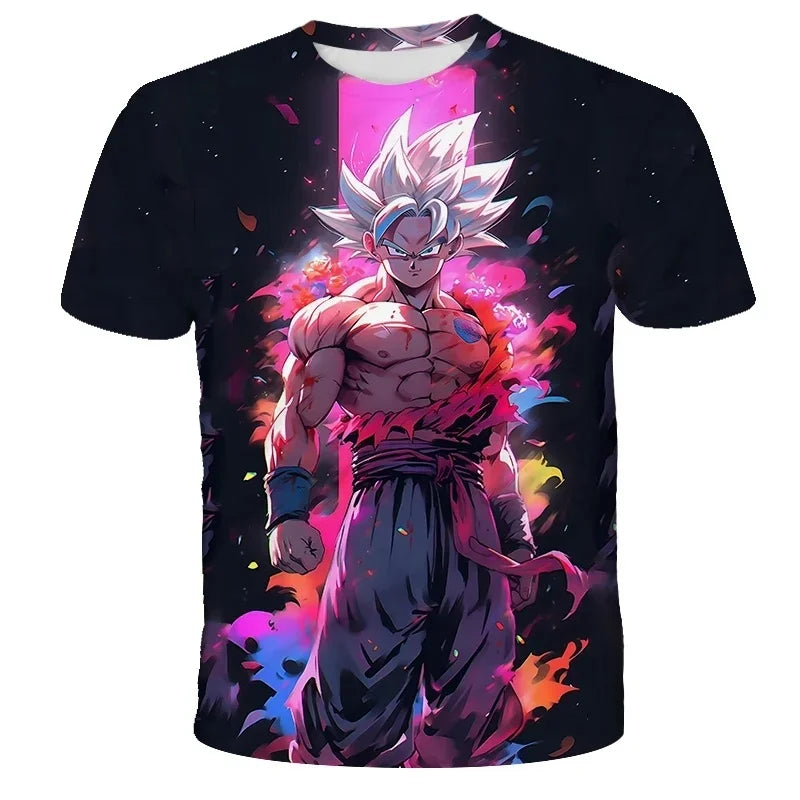 T-shirt d'été à manches courtes pour enfants avec imprimé graphique Dragon Ball Z en 3D - Best-seller - T-shirt tendance pour enfants et adultes - Goku Y2k