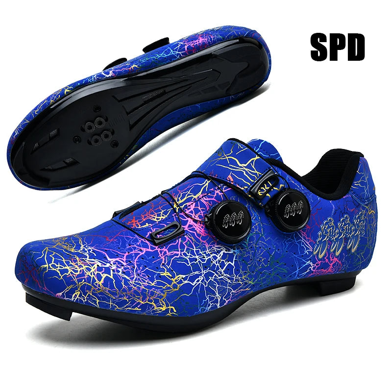 Chaussures de cyclisme pour homme : chaussures de course sur route à fixation automatique, chaussures de sport, chaussures d'entraînement sans crampons ; chaussures de cyclisme pour femme avec crampons SPD