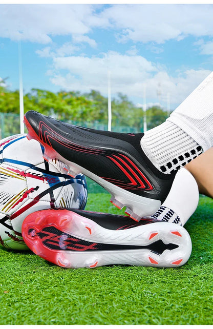 Nouvelles chaussures de football pour hommes, mi-hautes, de haute qualité, crampons pour terrain en gazon, baskets antidérapantes pour intérieur, très vendues, pour matchs en extérieur