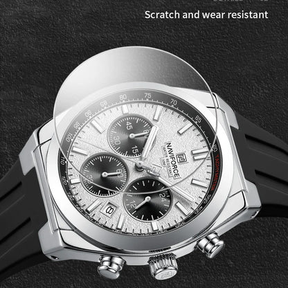 Montre-bracelet pour homme NAVIFORCE – Style luxe et sportif, mouvement à quartz, affichage 24 heures, guichet date, chronographe, étanche – Idée cadeau pour homme