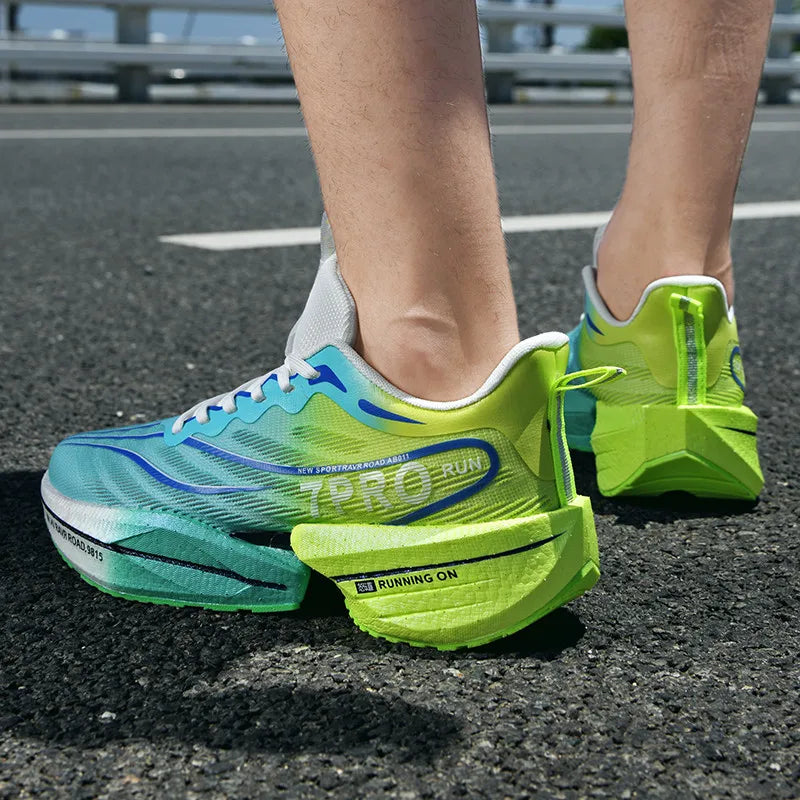 Sneakers da uomo con soletta in carbonio, scarpe sportive da esterno con suola morbida in rete, scarpe da corsa leggere, antiscivolo, casual, da coppia, da tennis