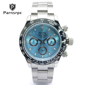 39mm Watch Quartz for Men Luxury Chronograph Fashion Sapphire Trendy Stylish Sports Mens Steel Band Wrist Watches