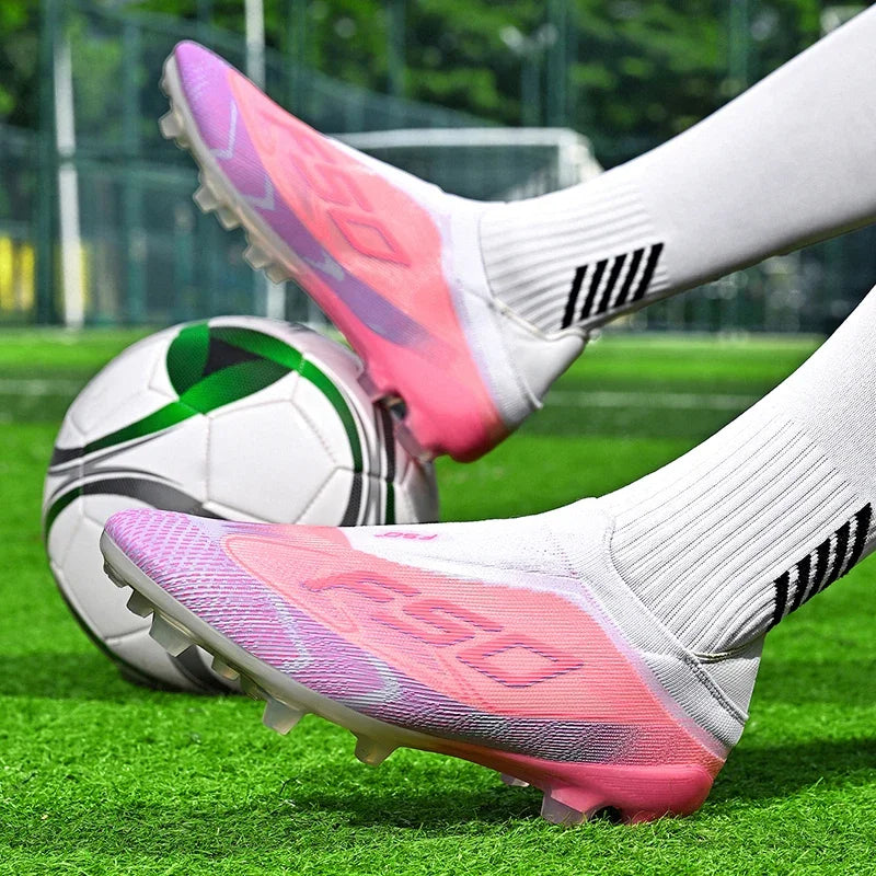 Chaussures de football respirantes AG pour hommes et femmes, chaussures de football professionnelles antidérapantes, chaussures de sport d'extérieur, crampons d'entraînement