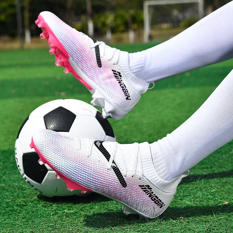 Men's Turf Soccer Shoes Cleats Professional Football Boots Breathable Mesh Youth Soccer Anti-Skid Male Sneakers Society Chuteira