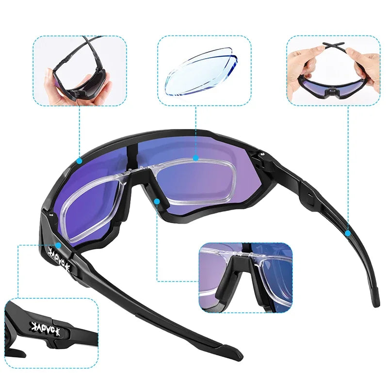 Kapvoe Herren-Marken-Angelbrille, Mountainbike- und Radfahrbrille, Damen-Rennradbrille, Fahrradbrille, Radsportbrille, Oculos Ciclismo