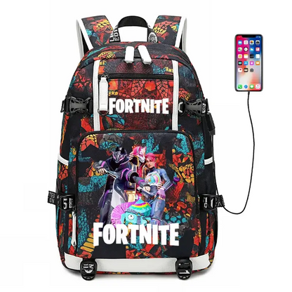 Fortnite Game Print Student Backpack Boys Girls Large Capacity School Bag Waterproof Lightweight Durable Bookbag Birthday Gift