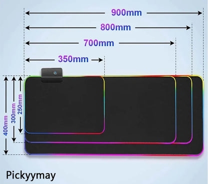Space Large RGB Mouse Pad Gaming Mousepad LED Mouse Mat Gamer Mousemats Table Pads PC Desk Mat RGB Keyboard Mat XXL 90x40cm