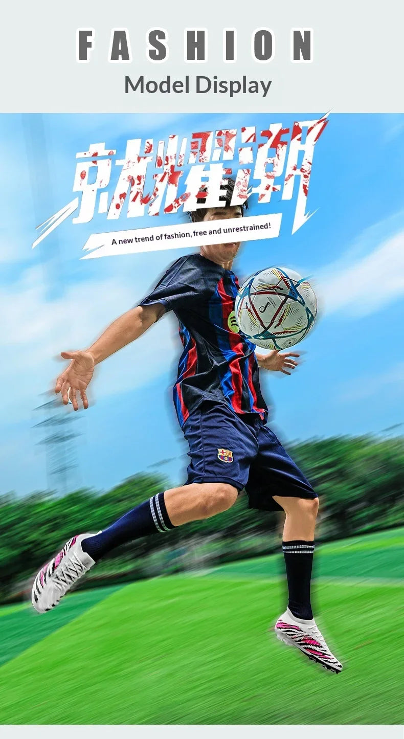 Chuteiras de futebol para homem, sapatos desportivos de futebol, para jogos, unissexo, ultraleves, confortáveis, antiderrapantes, para exterior, para relva, para adultos, de alta qualidade