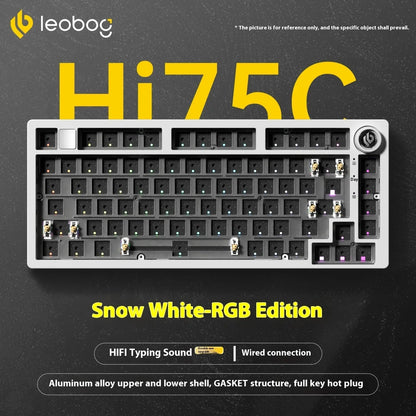 Kit tastiera meccanica LEOBOG Hi75C 3 modalità/cablata Hot Swap con manopola, RGB, guarnizione in lega di alluminio, kit tastiera Hi75C per PC, regalo personalizzato