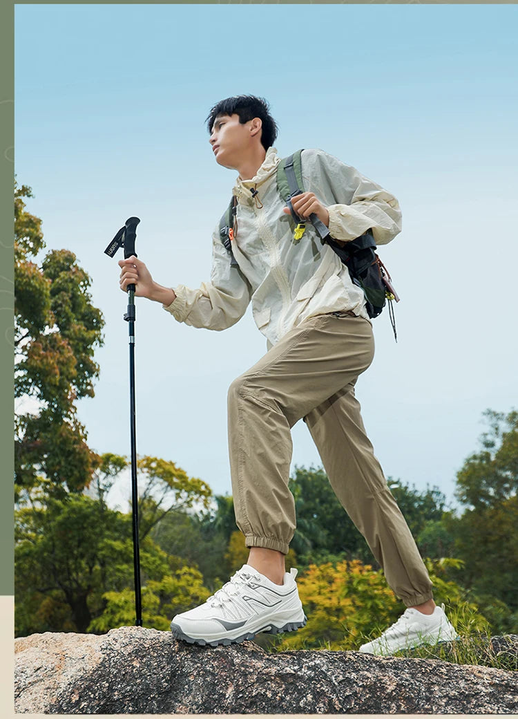 New Large Outdoor Mountaineering Shoes Men Spring and Autumn Mesh Breathable Sneakers Outdoor Travel Hiking Non-Slip Shoes