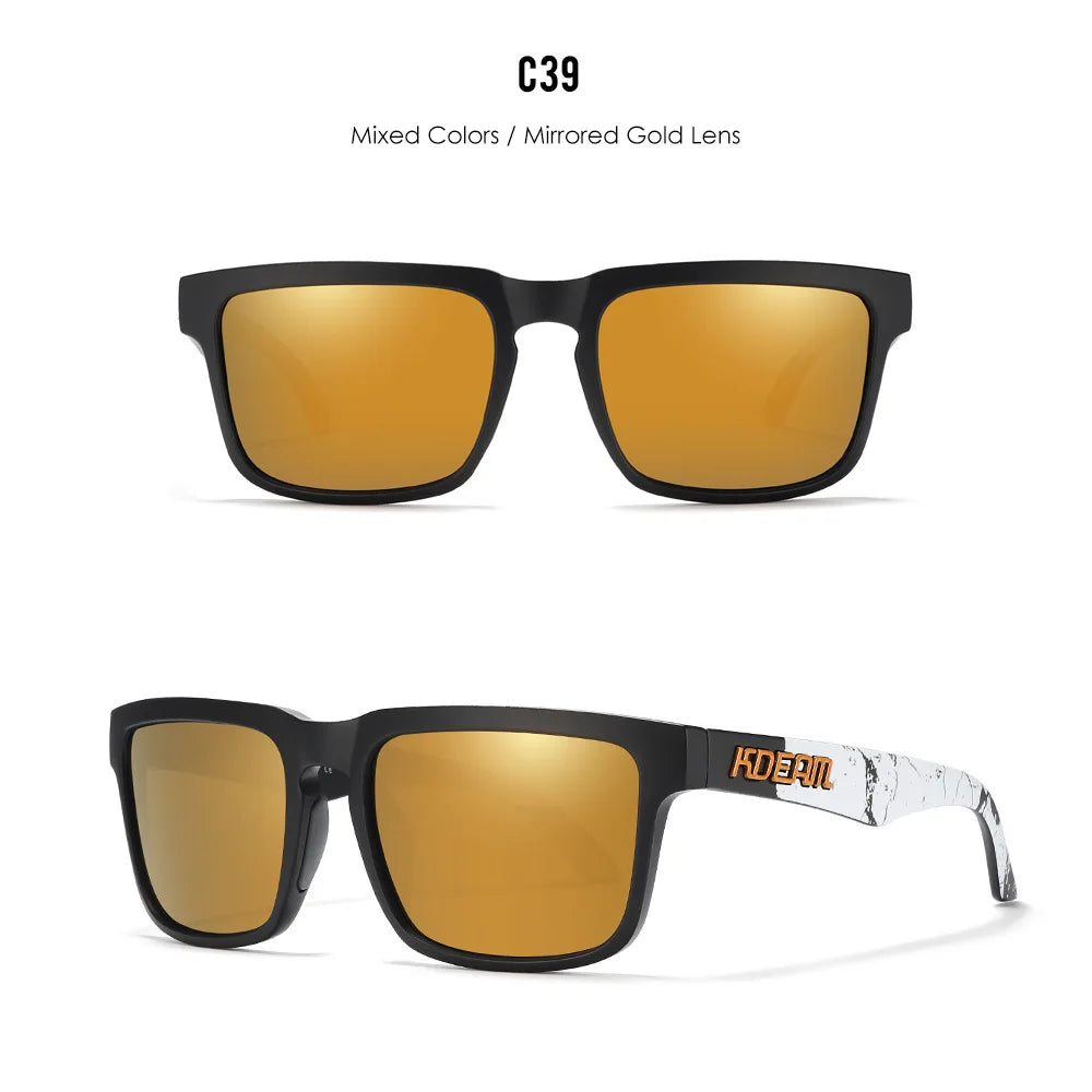 2025 Kdeam Polarized Sunglasses for Men Women Fashion Unisex Brand Trendy Outdoor Eyewear For Couple Mirror red lens