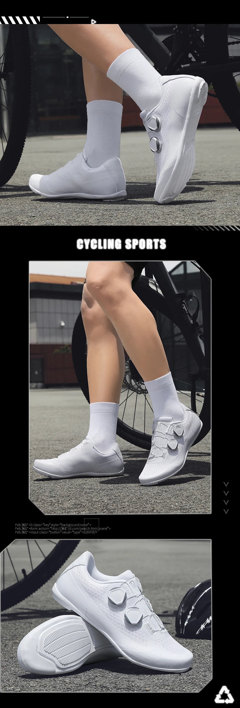 Speed Cycling Sneaker Herre-cykelsko til landevejscykling med klamper SPD-sko Cykelsko til flade pedaler Herre-cykelsko til udendørs brug Hvid