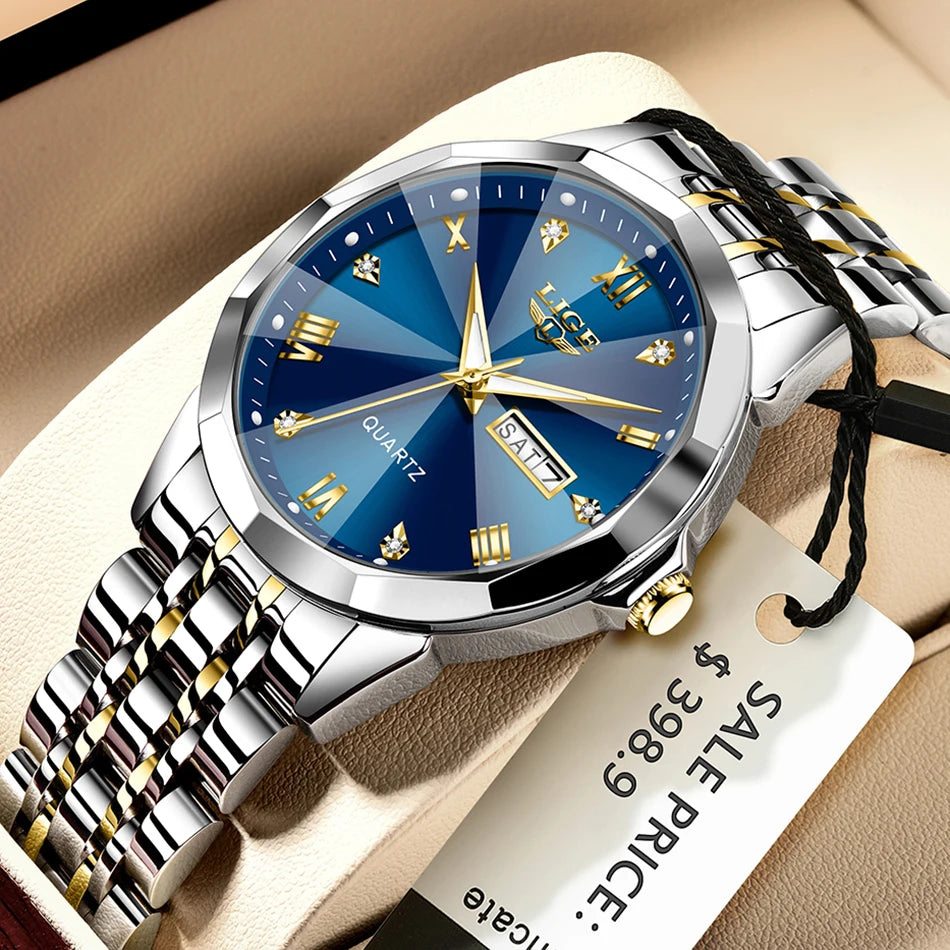LIGE Fashion Quartz Wristwatches Casual Sport Military Watch For Women Top Brand Luxury Waterproof Watch Ladies Relogio Feminino