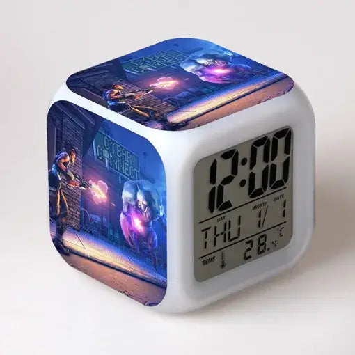 Fortnite-Wecker, niedlich, modisch, im Cartoon-Stil, personalisiert, kreativ, Kawaii, minimalistischer LED-Wecker, Geschenk zum Geburtstag von Freunden