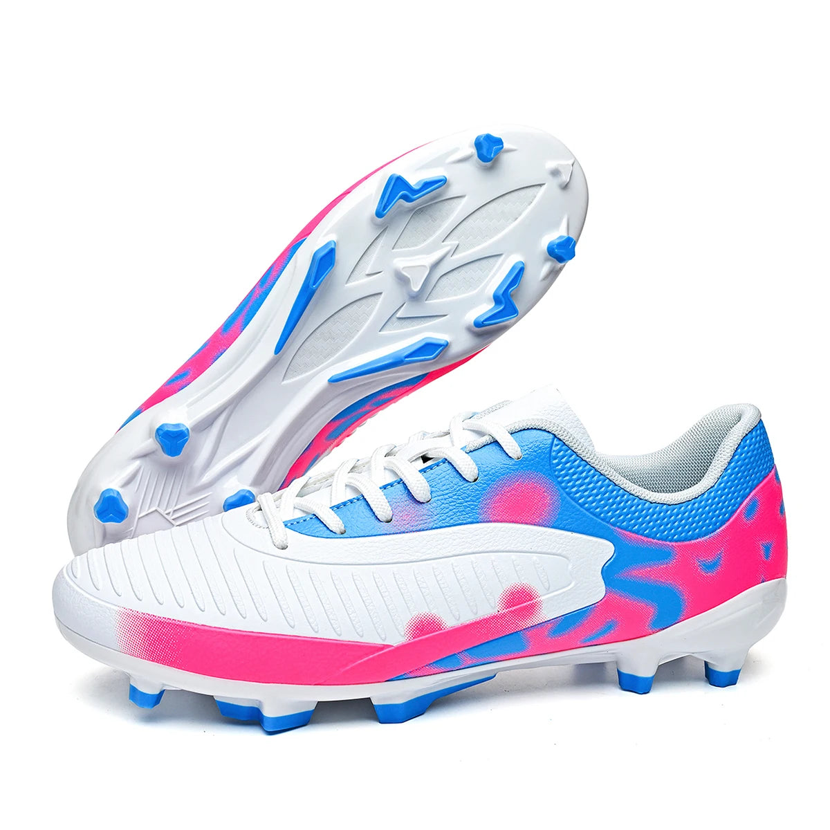 Chaussures de football pour hommes, crampons AG FG, semelles en PU absorbant les chocs et antidérapantes, pour adultes, idéales pour les entraînements de football en extérieur et les séances d’entraînement à haute in