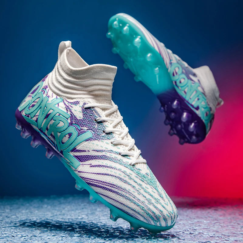 New Men Football Boots Cleats Sneakers High-top High-quality Soccer Shoes Non-Slip Futsal Grass Match Indoor Hot-selling FG/TF